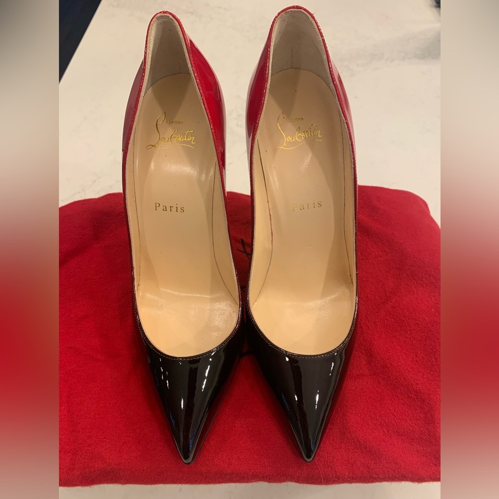 Christian Louboutin Pigalle Follies 100 Patent Leather Degrade Shoes Size 38 new